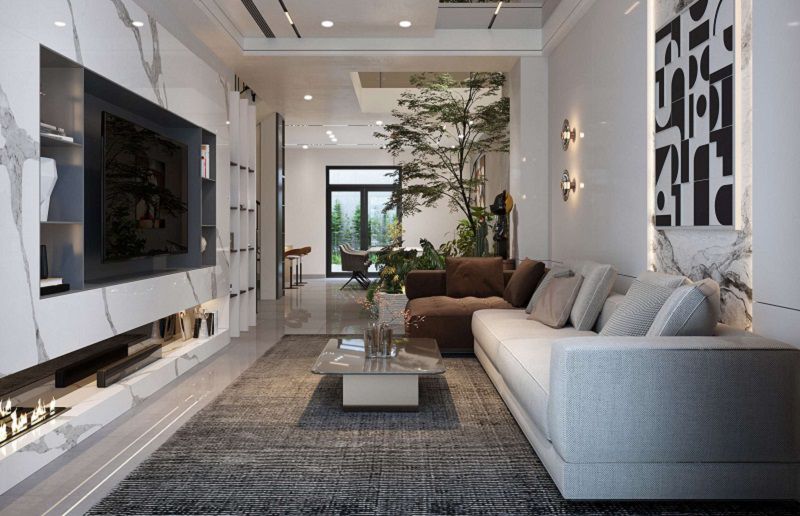 Các nguyên tắc vàng trong cách bố trí sofa và kệ tivi phòng khách căn hộ